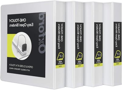 Ringbanden - Mappen Ordners - Documenten Organiseren - One-Touch Easy Open D-ringen - 3 cm - Wit