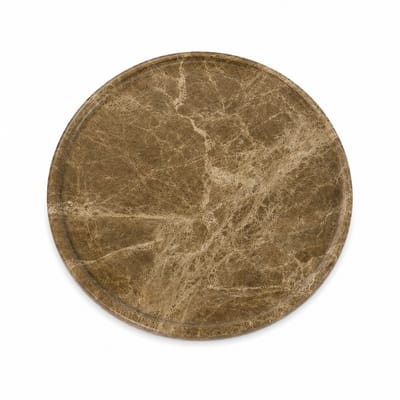 Marmoree - Emperador - Marmeren Tray – Rond - Dienblad - Natuursteen – Bruin - 30cm