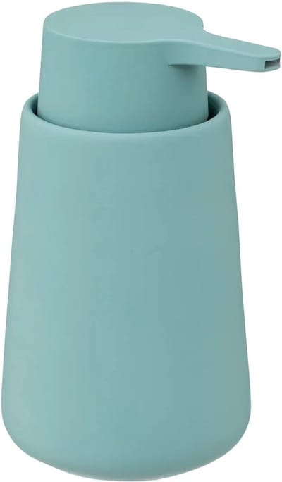 5Five Zeeppompje/zeepdispenser Cocoon - kunststeen - ijsblauw - 300 ml - keuken/badkamer/toilet