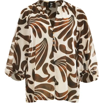 Dames blouse met lange mouwen bedrukt Mat Fashion