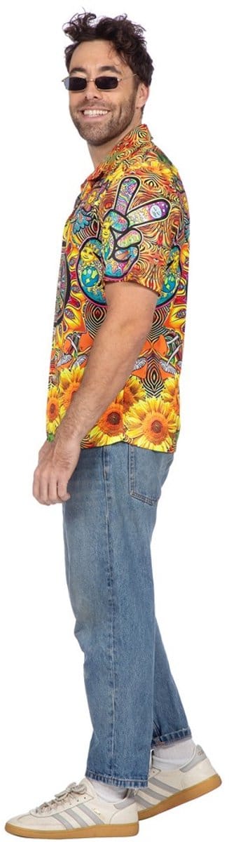 Party Hippie Shirt Zonnebloem Heren - Maat M-50