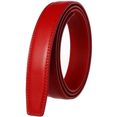 Hoge kwaliteit geen gaten koeienhuid lederen riem zonder automatische gesp luxe merk heren ratelriemen zwart bruin red
