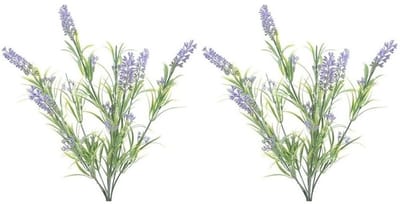 Lavendel kunstplant bundeltje - 2x - bosje - paars - 44 cm -