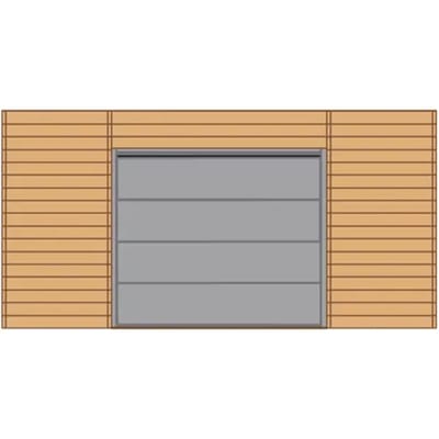 Solid Voorwand Met Sectionale Garagedeur ‘s7750’ Geïmpregneerd Hout 480 X 245 Cmt Voor Carport Basis 6x5m