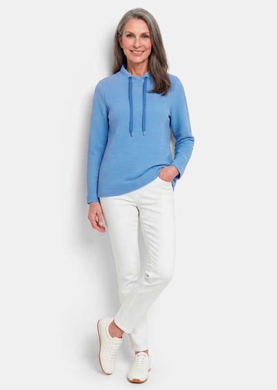 Sweatshirt met koordjes - blauw - Gr. 19 van Goldner Fashion