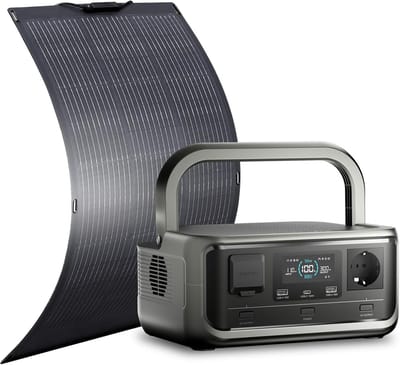Draagbare Energiecentrale - Solar Generator - Energievoorziening Buiten - LiFePO4 Accu - 256 Wh - Zwart