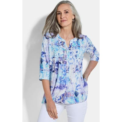 Tuniek van zachte viscose-jersey - blauw / gedess. - Gr. 21 van Goldner Fashion