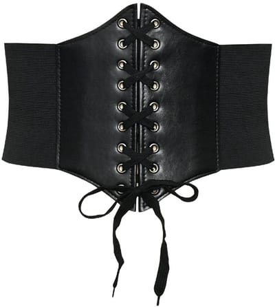 Dailygoods- Veterkorset - Elastische brede band - Heupriem - Wespentaille - Vintage-stijl - Verstelbare pasvorm - PU-leer - Corsetriem