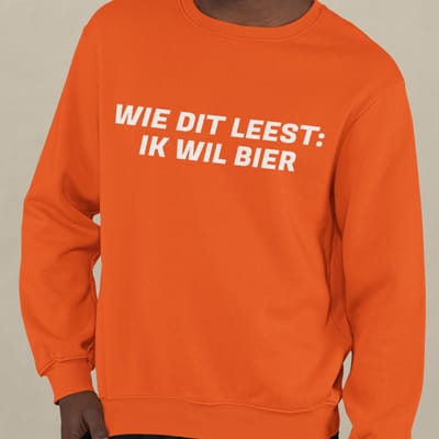 Oranje Koningsdag Sweater Wie Dit Leest: Ik Wil Bier - MAAT XS - Feestkleding & Carnavalskleding