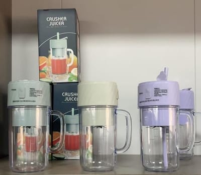 Mini Blender - Draagbare Mixer - Gezonde Drankjes Maken - 6 RVS Bladen - 400 ml - Bruin