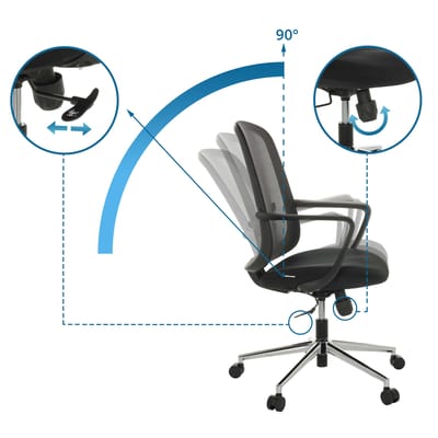 Bureaustoel / Draaistoel SEDIOLO B Zitting Stof / Rug mesh zwart hjh OFFICE