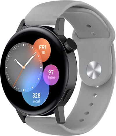 Strap-it Siliconen sport bandje - geschikt voor Huawei Watch GT 2 42mm / GT 3 42mm / GT 3 Pro 43mm - grijs