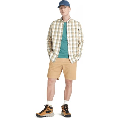 Timberland Check Poplin Shirt Cassel Earth Yd Taglia: L | Camicie Casual Outlet | Uomo | Marrone