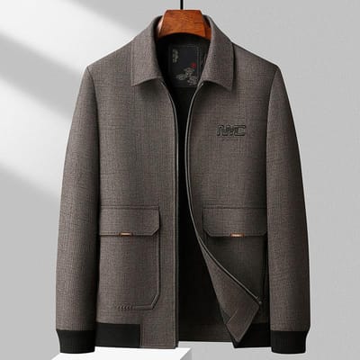 Herfst Nieuwe Katoenen Jas Heren Casual Jas Middelbare en Oudere Mannen Jas XXXXL gray