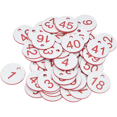 50 Stuks Bijenkorf Tag ABS Ronde Genummerde Borden Labels met Gat Vee Bijenteelt Benodigdheden Wit 1-50 wit