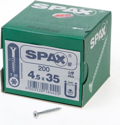 Spax - Spaanplaatschroeven - Torx 20 Platkop - 4,5 x 35mm - Deeldraad - WIROX (200 stuks)