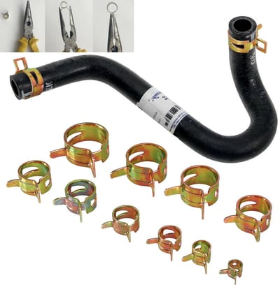 BukkitBow - Metalen Slangklemmen - Verzinkte Veerklemmen in Opbergdoos - Assortiment Slangklemmen 6 t/m 10mm voor Brandstof en Luchtslangen - Set van 75 Metalen Slangklemmen