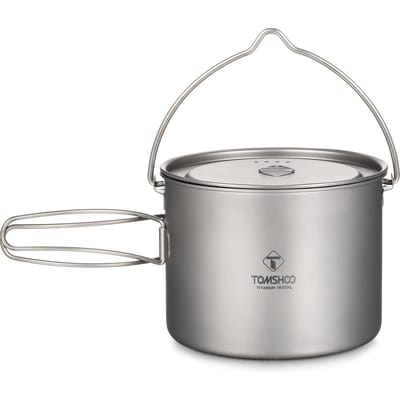 TOMSHOO Titanium Pot 750 ml/900 ml/1100 ml/1600 ml/2000 ml/2800 ml Ultralichte hangende pot met deksel en 1600ml