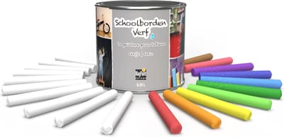 MagPaint Schoolbordenverf - Grijs - 500ml - Inclusief 20 Krijtjes