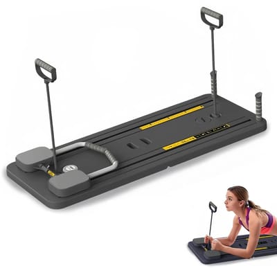 Linkforu - Fitnessbord - Trainingsapparatuur voor Thuis - Pilates- Buikspieroefeningen – Push up Plaat – Inklapbaar - Zwart - Paars