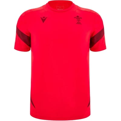 Macron Unisex rugby-shirt voor volwassenen, maat 25/26, Wales RU (Rood)