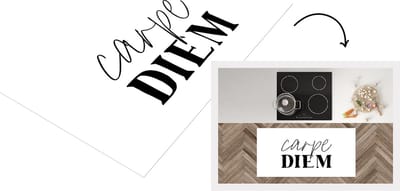 Keukenloper - Loper keuken - Spreuken - Quotes - Carpe diem - Pluk de dag - 120x60 cm - Keukenloper vinyl