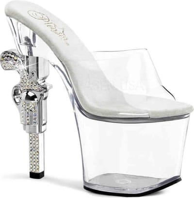 Pleaser - REVOLVER712 Muiltjes - Paaldans schoenen - 40 Shoes - Wit