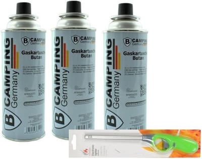 3x Onkruidverdelging gasfles butaan gas - 227 gr - gasbus navulling inclusief aansteker