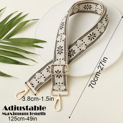 3,8 cm brede afneembare verstelbare schouderriem met retro patroon, voor crossbodytas handtas draagtas reistas heuptas camera riem vervanging