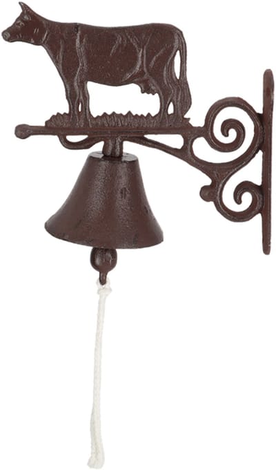 Esschert design Deurbel koe - gietijzer - L20 cm - vintage - klassieke deurbel - bel