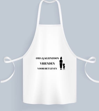 Akyol - oma en kleinzoon vrienden voor het leven Keukenschort - Vriend - oma/kleinzoon - oma cadeautjes - cadeau - kado - geschenk - kleinzoon verjaardag - kleinzoon artikelen - 82 bij 71 cm
