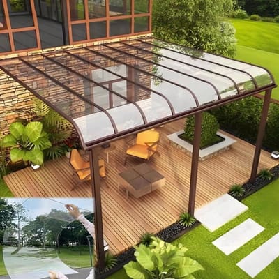 Polycarbonaat Dakplaat - Kas Plaat Pergola Paneel - Buiten Overkappen - Hoge Transparantie UV-Bestendig - 2 mm Dikte - Helder