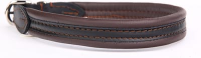 Dog's Companion Leren Halsband - Lengte: 30 cm Verstelbaar van 23-28 cm x 16 mm - soft/duo - Bruin