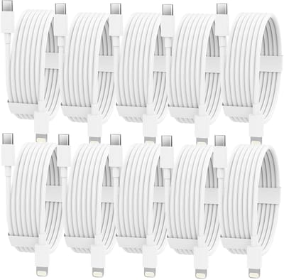 USB C naar Geschikt voor: USB Lightning Kabel - 1,5 Meter Oplaadkabel 10x - Snel Lader USB-C Oplader - Wit