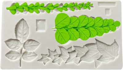 Demoldable Bladeren Sjabloon Tray, Eenvoudig Ontwerp voor Decoraties, Taarten en Chocolades - Voedselveilige Siliconen Blad Templates