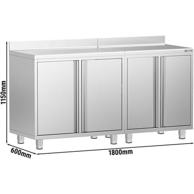 GGM Gastro Arbeitsschrank - für Kaffeemaschine - 1800x600mm - mit 4 Flügeltüren & Aufkantung