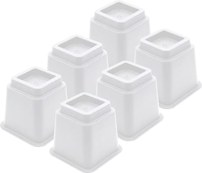 JustValue Meubelverhoger set - Verhoogt met 13 cm - Max. 600 kg - Wit - Stoelverhogers - Bedklossen - Tafelverhoger - Stoelverhogers Volwassenen