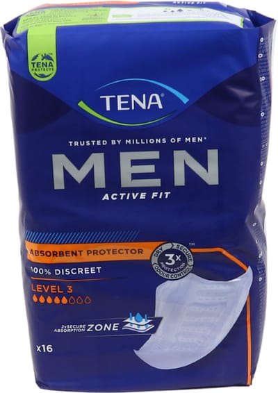 Voordeelverpakking van 2 x TENA Men Active Fit Level 3, 16st (750830)