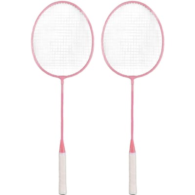 K1134 Set de Raquettes de Badminton en Alliage de Fer Fendu Set de Raquettes de Badminton avec Seau de Rangement Sac de Rangement Rose