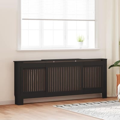 vidaXL Radiatorafdekking 2 st Zwart 205 x 20,5 x 81,5cm Bewerkt hout