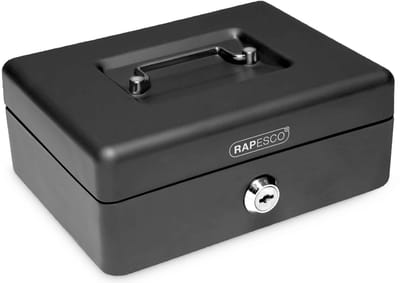 RAPESCO geldkassette zwart 150mm met cilinderslot