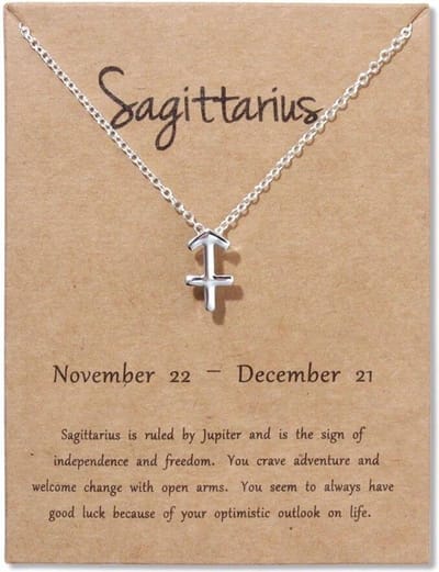 Bixorp Stars Boogschutter / Sagittarius Ketting - Zilverkleurige Ketting op Cadeau Kaartje - Sterrenbeeld / Zodiac Hanger
