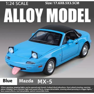 1:24 Mx-5 Miniatuur Legering Metaal Diecast Speelgoedauto Model Geluid & Licht Deuren Openbaar Verzameling Cadeau Voor Jongens C375