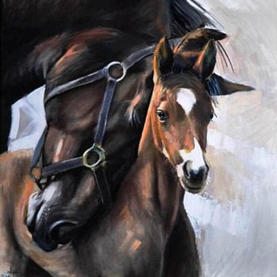 Peinture artisanale en diamant 5d, Kits de points de croix, broderie de diamant, cadeau, cheval, Arts muraux 30x30CM