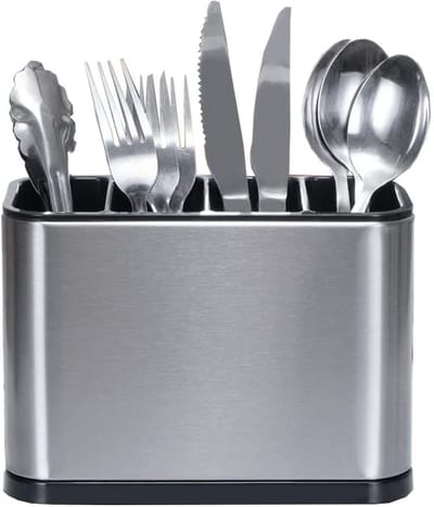 Bestekhouder, Keukengerei Houder, Bestekcontainer, Bestekorganisator, Roestvrijstalen Keukengerei Organisator, voor het Opbergen van Bestek en Kookgerei