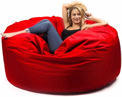 Grote Zitzak - XXL Outdoor Pouf - Tuin Terras - Afneembare Hoes - 140x75 cm - Rood