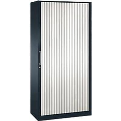 Roldeurkast ASISTO C 3000, 5 ordnerhoogten, B 1000 mm, antraciet/wit