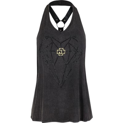 Rammstein Halternecks - Diamant - S tot XXL - voor Vrouwen - grijsbruin