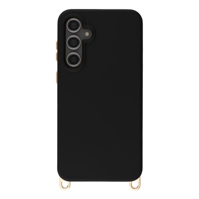 Selencia Hoesje - Geschikt voor Samsung Galaxy S23 FE - Rivièra Backcover met Magnetische Ring met afneembare haakjes - Velvet Black