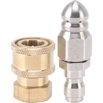 Compact Rioleringsmondstuk G1/4 Snel Insteek Afvoerslang Mondstuk Hogedrukreiniger Mondstuk Koppelingen Riolering voor beige